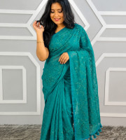 Halfsilk Embroidery Saree Em-123