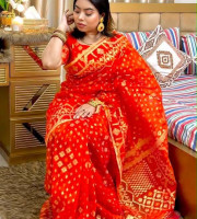 Jori Sutar Tant Jamdani Saree With Blouse Piece | JSS-03