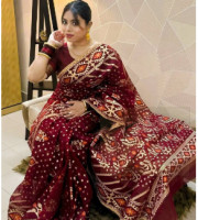 Jori Sutar Tant Jamdani Saree With Blouse Piece | JSS-05