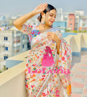 Halfsilk Saree With Blouse  code-4303